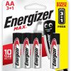 Energizer E91BP3+1 1.5V MAX Alkaline AA Card 3+1 Free Energizer E91BP3+1 1.5V MAX Alkaline AA Card 3+1 Free