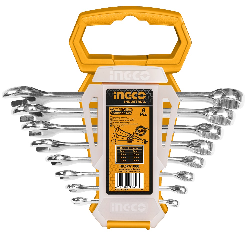 INGCO – Combination Spanner Set – 8 Pieces (6 – 19mm)