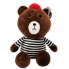 Plush Brown Bear with Striped Shirt and Red Hat – Soft Toy – 35cm Plush Brown Bear with Striped Shirt and Red Hat – Soft Toy – 35cm