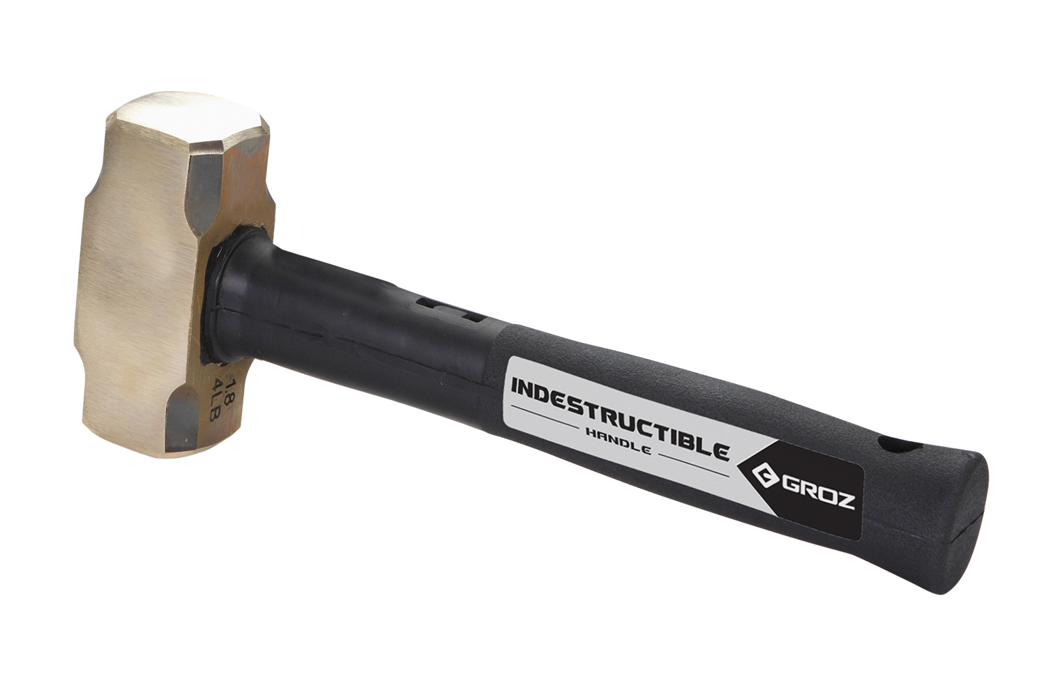 Groz Hammer  Sledge Forged Bras Rubber Handle 1.8kg