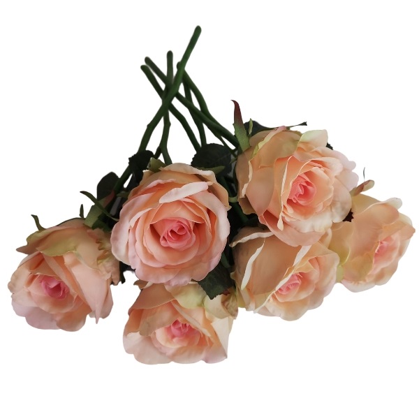 Bunch of 6 Roses  (Artificial Flowers) – Pink