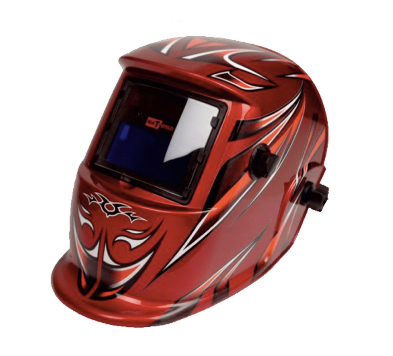 Matweld Helmet Auto Dark with GrIndustrial Red