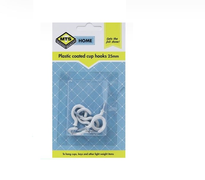 MTS Home  Cup Hooks 25mm Brass 6  Pieces