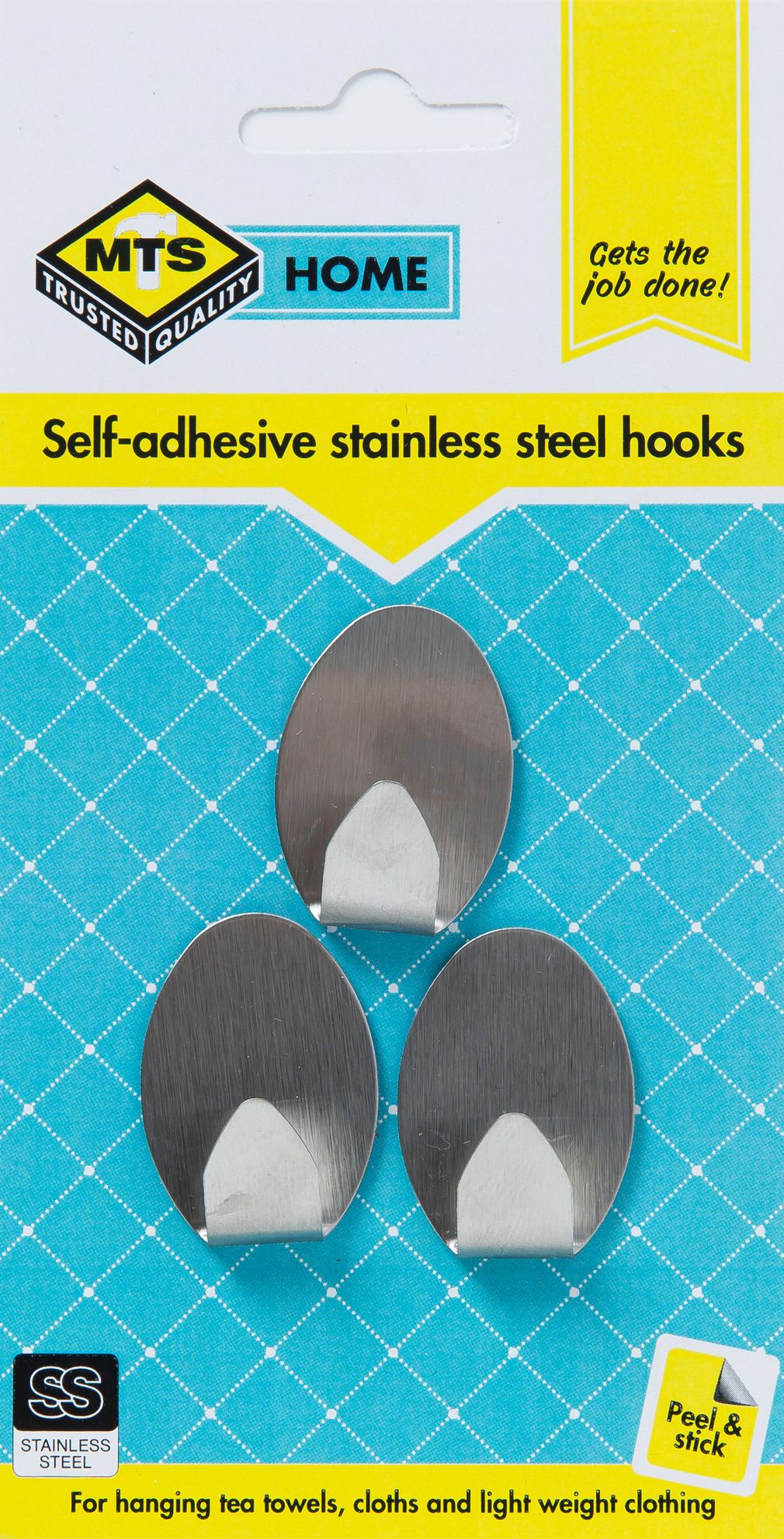 MTS Home Small Oval Steel Hook 3 Piece