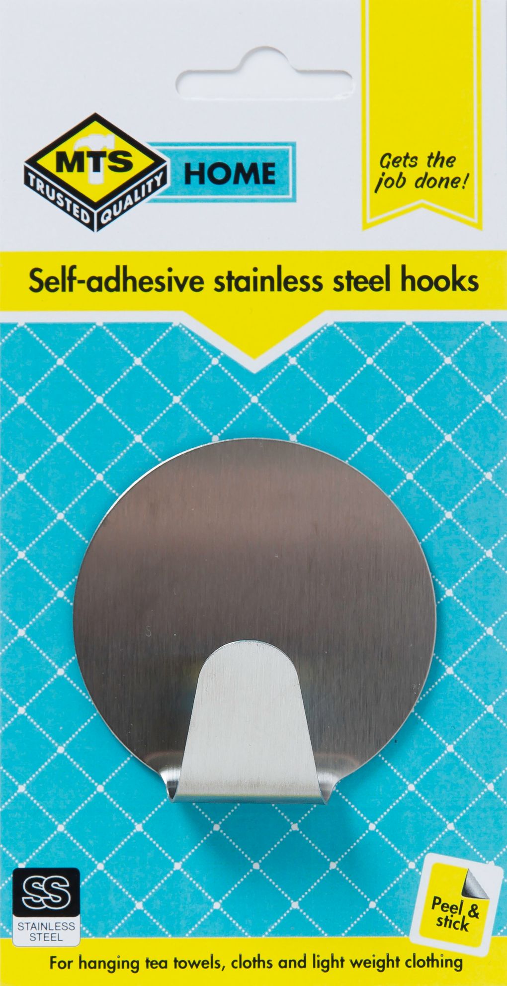 MTS Home Medium Round Steel Hook 2 Piece