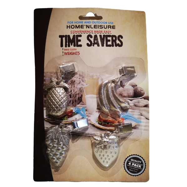 Table Cloth Weights/ Clamps – 4 Piece (Fruits)