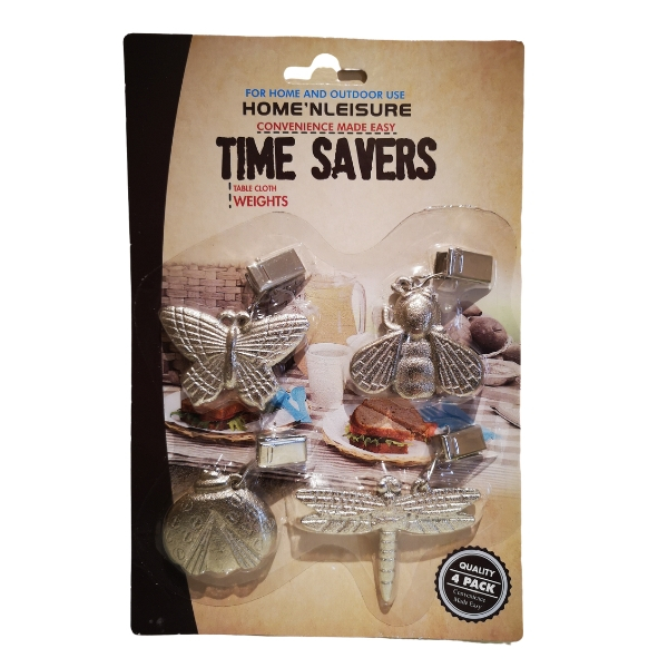 Table Cloth Weights / Clamps – 4 Piece (Flying Insects)