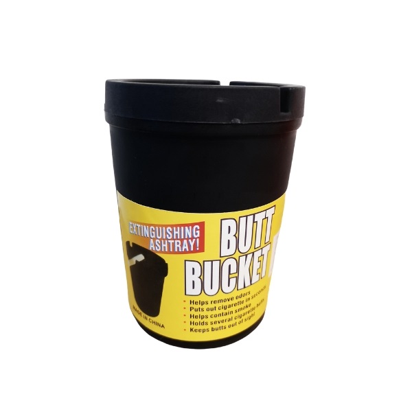Butt Bucket – Ashtray / Cigarette Buds Ash Tray – Black (Jumbo)