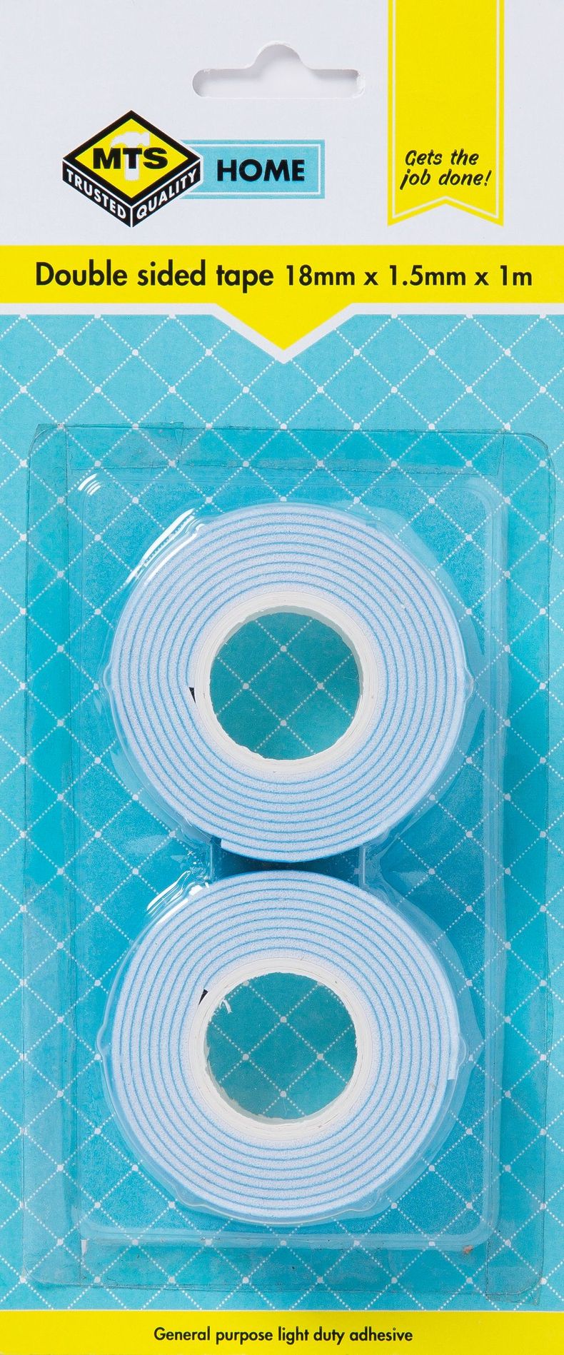 MTS Home Double Sided Tape 18mmx1.5mmx1m 2 Piece