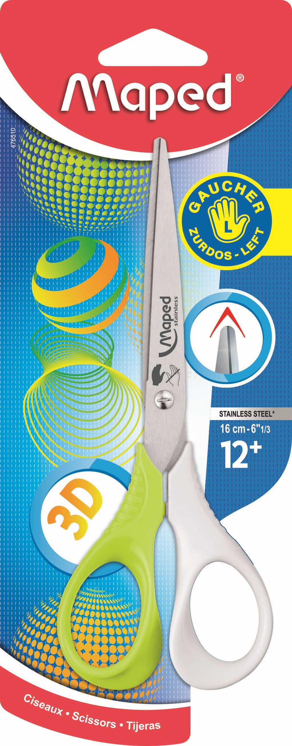 Maped Shape Left Hand 16cm Scissors Asst. Colours