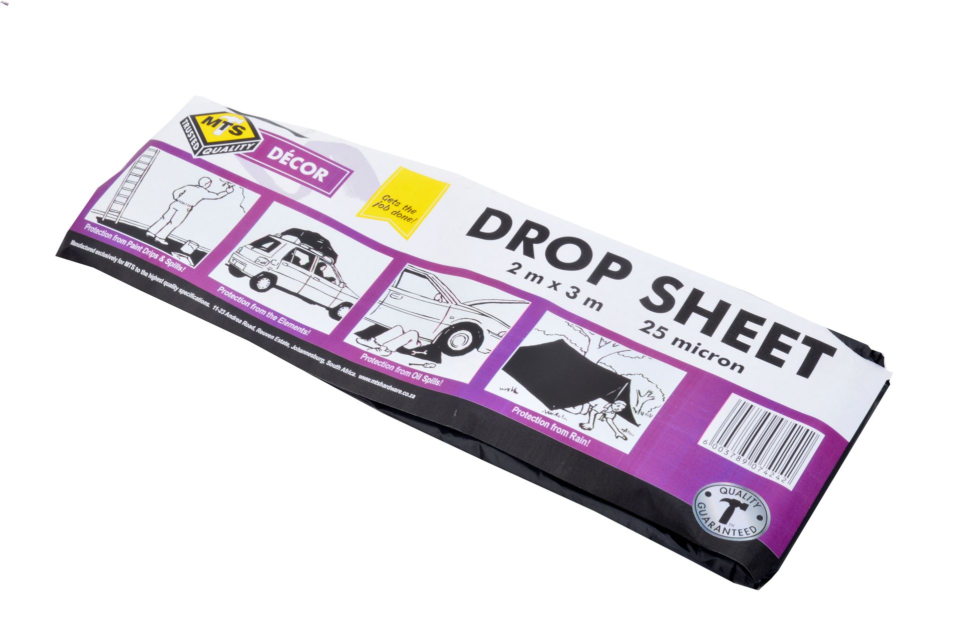 MTS Dropsheet Black 2X3m 25 Micron