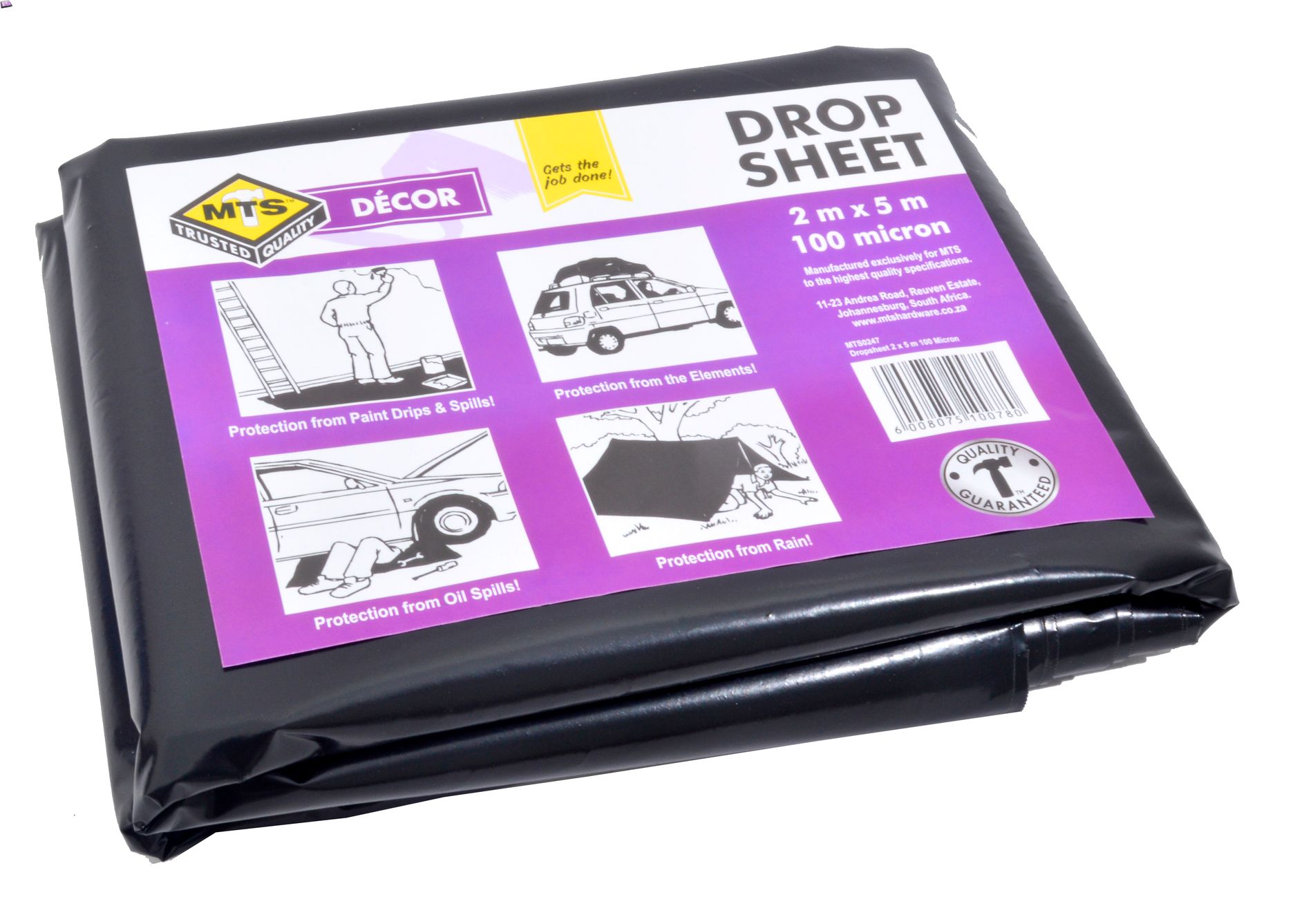 MTS Dropsheet Black 2X5m 100 Micron