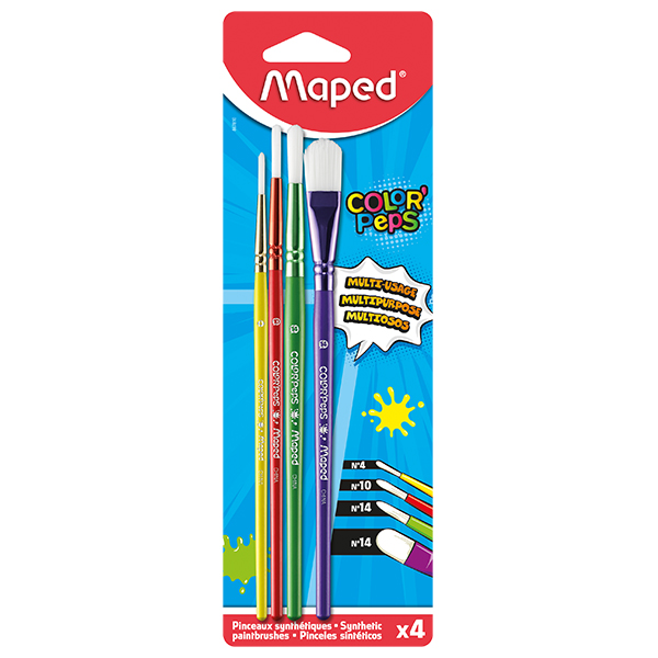 Maped Synthetic Paint Brushes 4’s (#4, 10, 14, 14Flat)