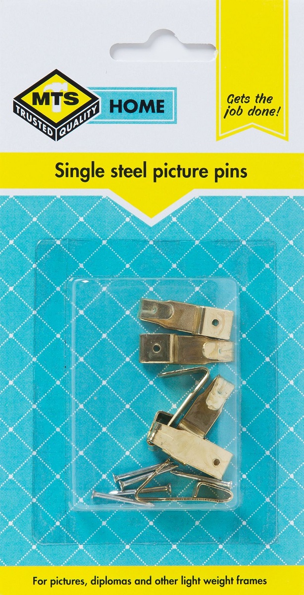 MTS Home Single Steel Picture Pins – 6 Piece