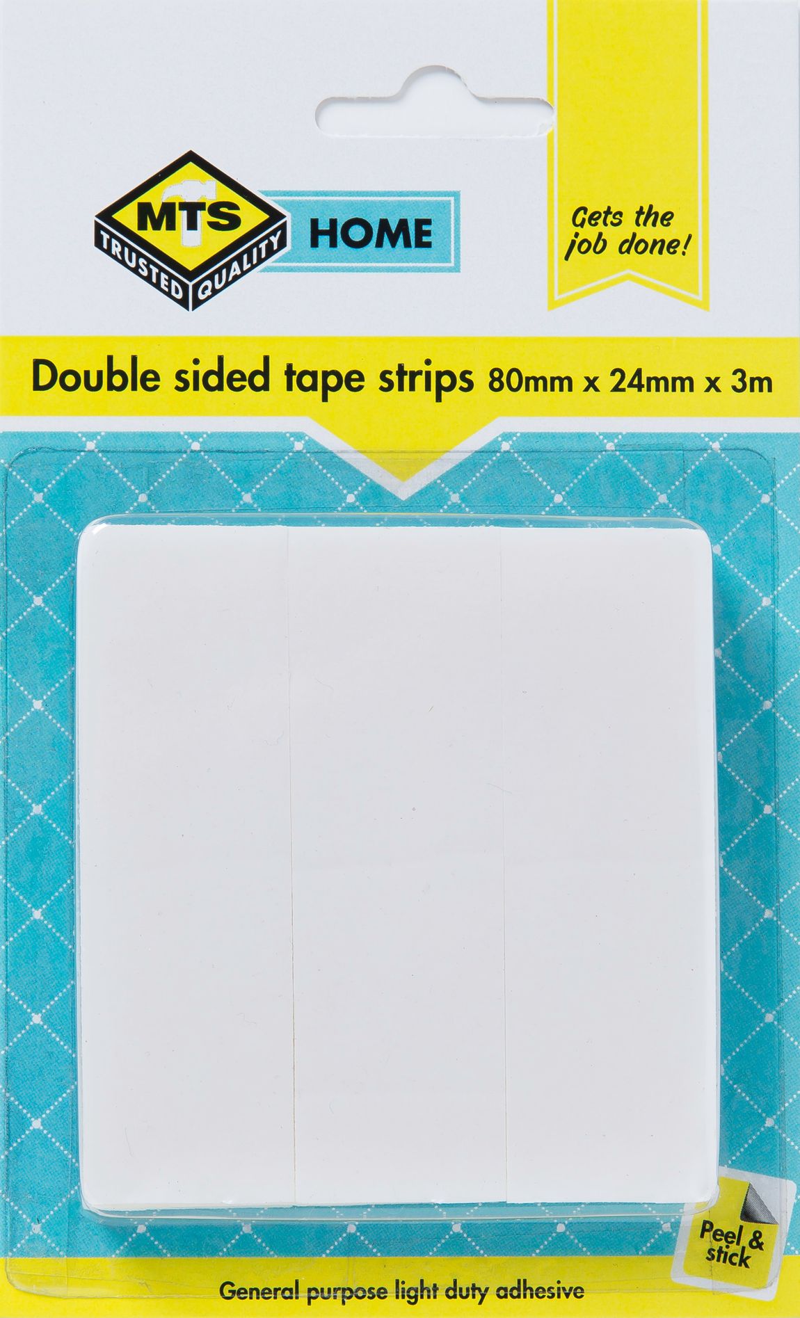 MTS Home Double Sided Tape Strip 80X24X3mm 6 Piece