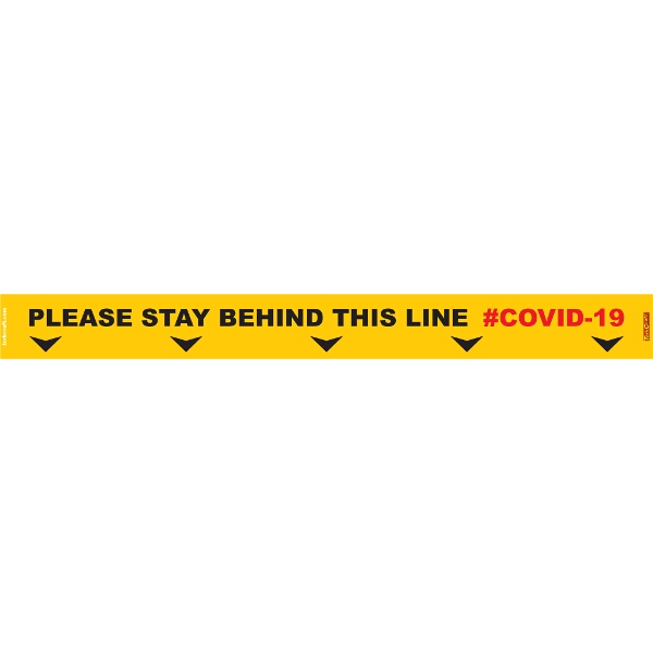 Covid 19 – 800mm X 80mm Social Distancing Strips – Tork Craft Yellow