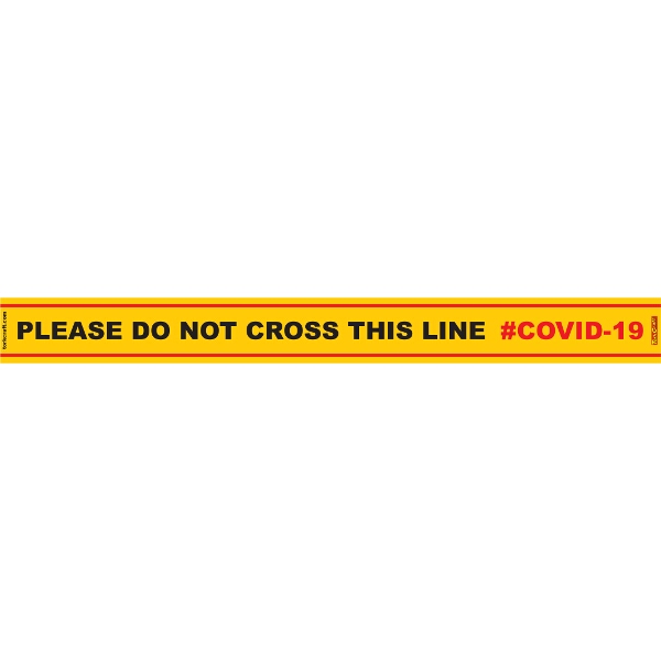 Covid 19 – 800mm X 80mm Social Distancing Strips – Tork Craft Yellow No Cross