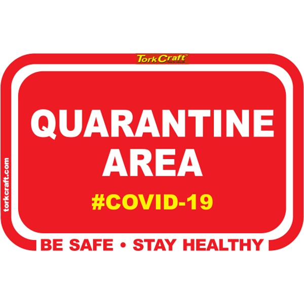 Covid 19 – 470mm X 310mm Social Distancing Wall Graphics – Tork Craft Red Quarantine