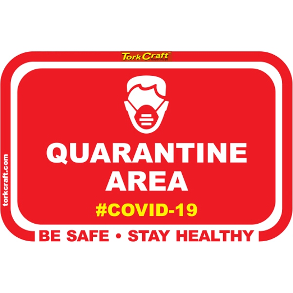 Covid 19 – 470mm X 310mm Social Distancing Wall Graphics – Tork Craft Red Quarantine Mask