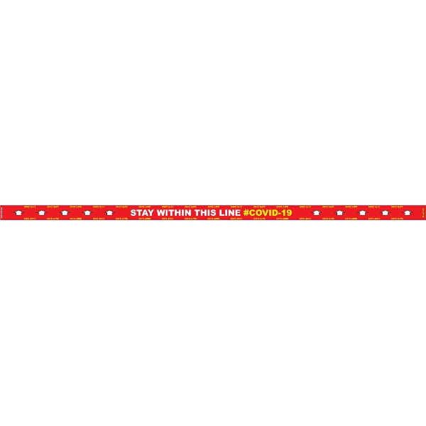 Covid 19 – 3000mm X 100mm Social Distancing Strips – Tork Craft Red Stay Within