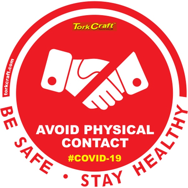 Covid 19 – 170mm Round Awareness Graphic – Tork Craft Red No Contact