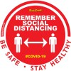 Covid 19 – 300mm Round Social Distancing Graphic – Tork Craft Remeber Red Covid 19 – 300mm Round Social Distancing Graphic – Tork Craft Remeber Red