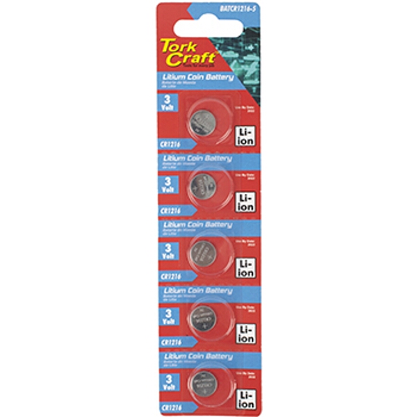 Cr1216 3V Lithium Coin Battery X5 Pack (Moq 20)