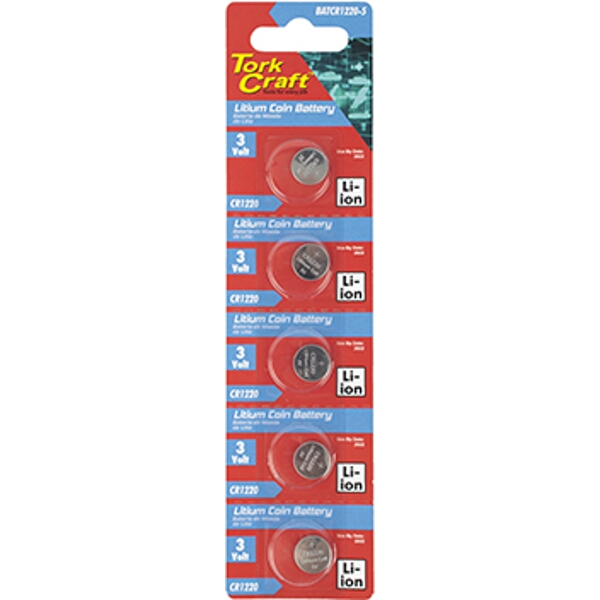 Cr1220 3V Lithium Coin Battery X5 Pack (Moq 20)
