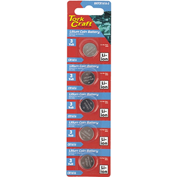 Cr1616 3V Lithium Coin Battery X5 Pack (Moq 20)