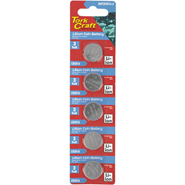Cr2016 3V Lithium Coin Battery X5 Pack (Moq 20)