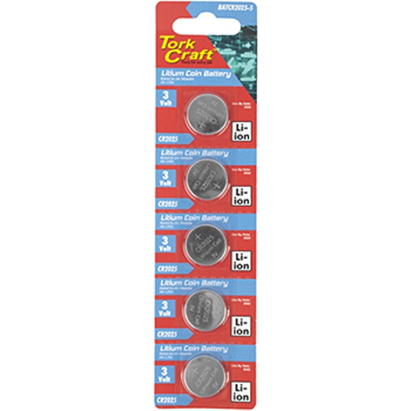 Cr2025 3V Lithium Coin Battery X5 Pack (Moq 20)