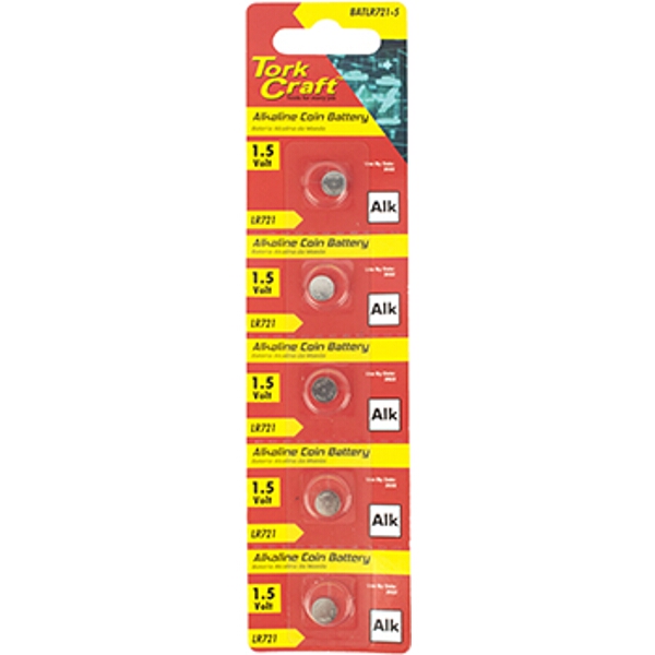 Lr721 Alkaline Coin Battery X5 Pack (Moq 20)