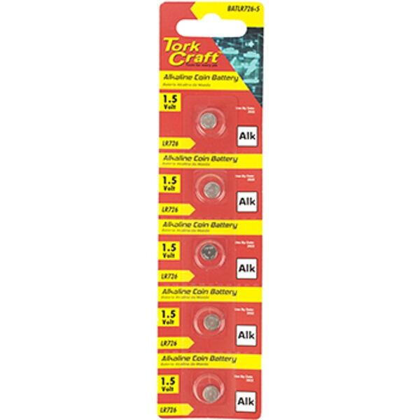 Lr726 Alkaline Coin Battery X5 Pack (Moq 20)
