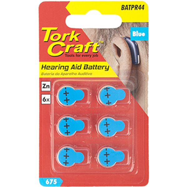 Pr44 Zinc -Air Hearing Aid Battery X6 Pack Blue