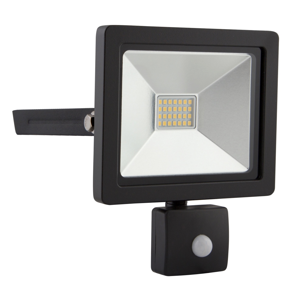 Eurolux LED Floodlight 20W with Sensor Black