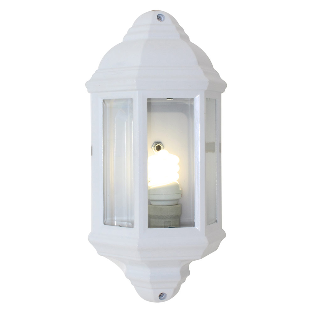 Eurolux Lantern Half Bevelled Glass White