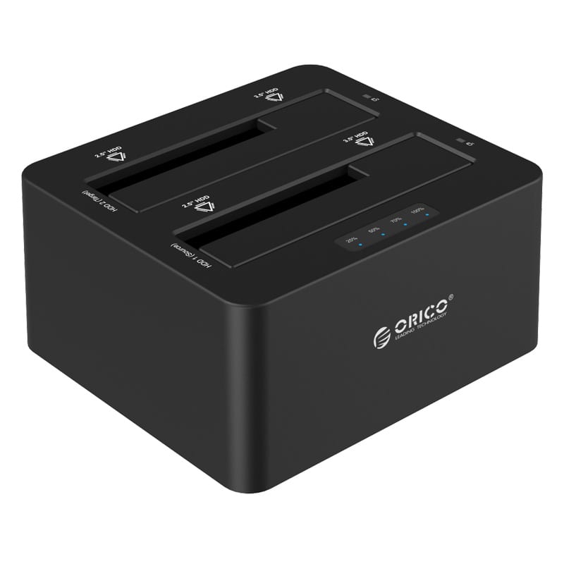 Orico USB3 2.5″|3.5″ Dual-Bay HDD/SSD Dock – Black