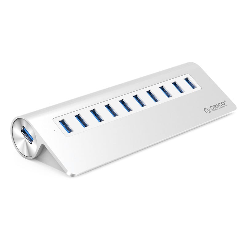 Orico Aluminium Alloy 10 Port USB3.0 HUB – Silver