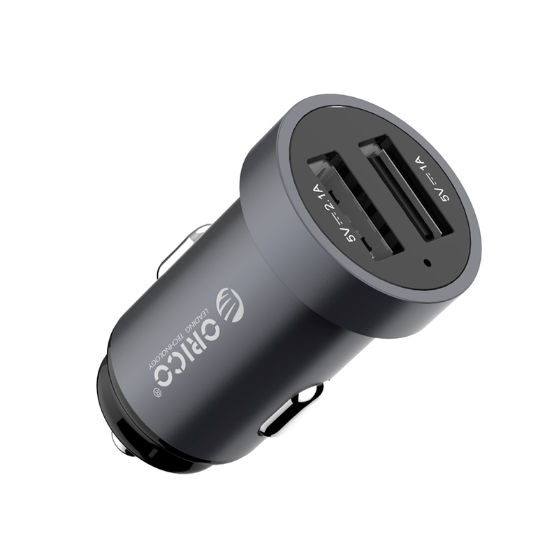 Orico Mini Dual Port 12W Car Charger – Grey