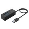 Orico 4 Port USB3.0 HUB with 30cm cable – Black Orico 4 Port USB3.0 HUB with 30cm cable – Black
