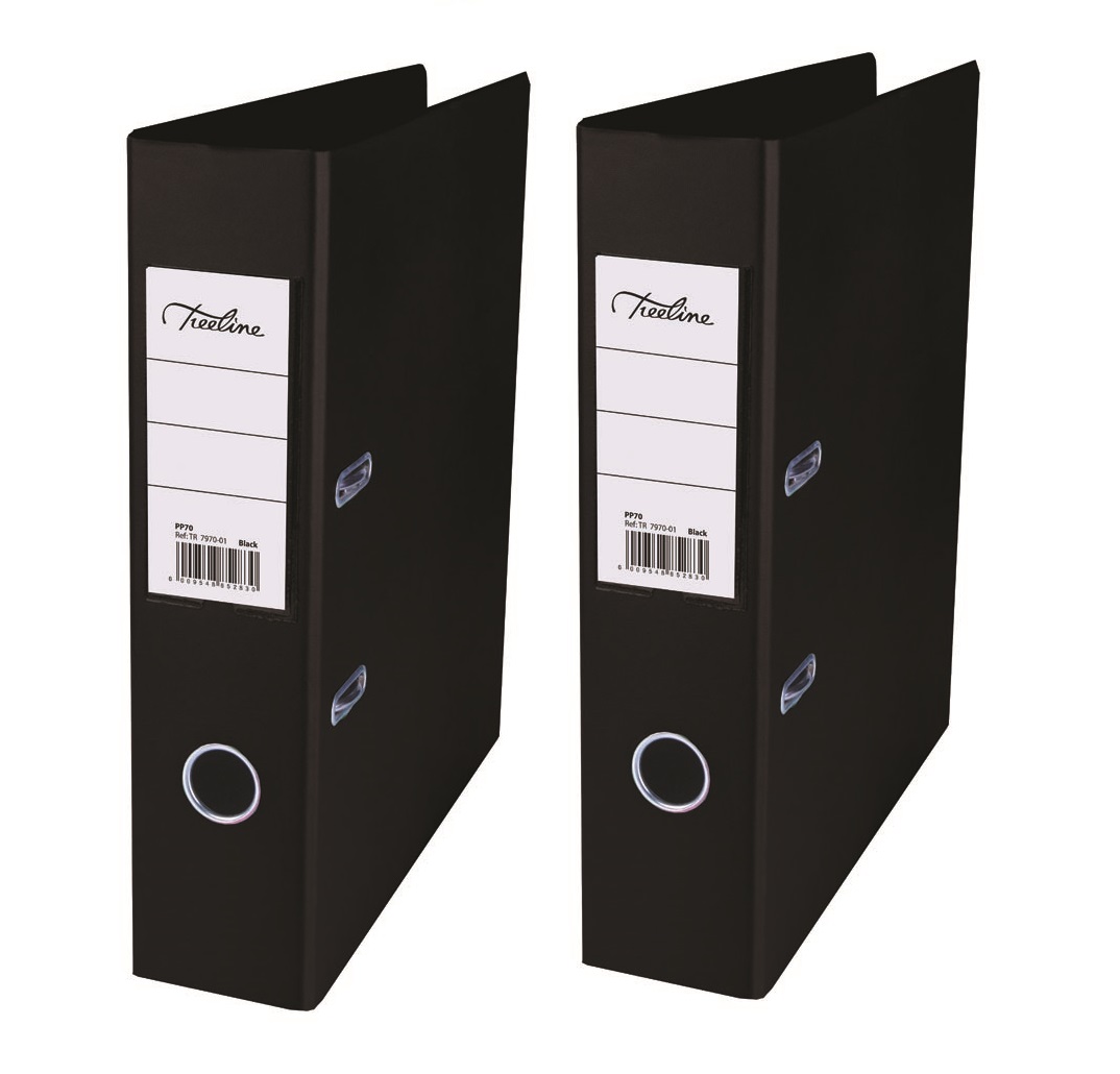 Treeline Black PP Lever Arch File – Pack of 2