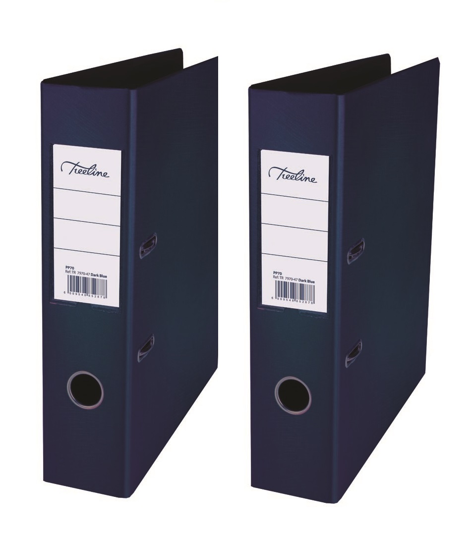 Treeline Navy PP Lever Arch File – Pack of 2
