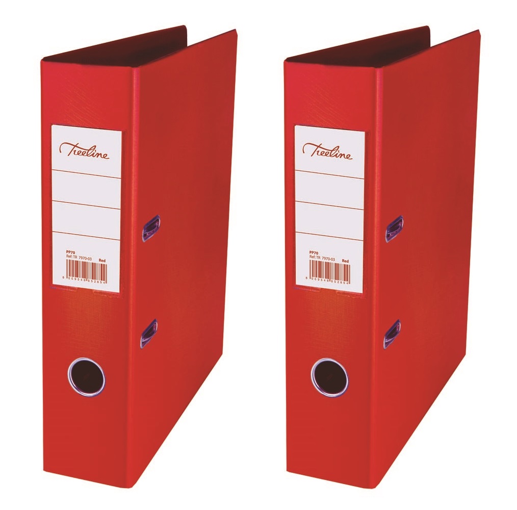 Treeline Red PP Lever Arch File – Pack of 2