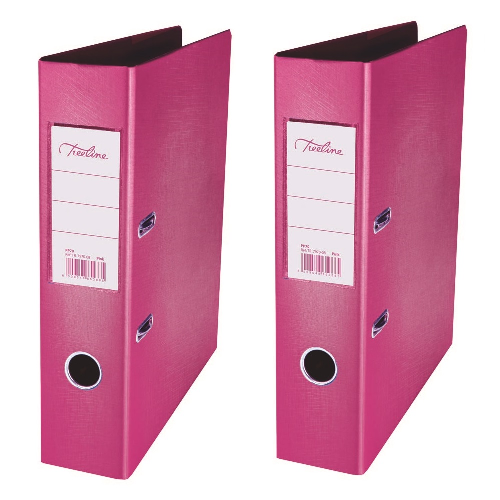 Treeline Pink PP Lever Arch File – Pack of 2
