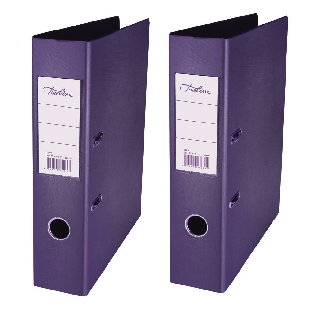 Treeline Purple PP Lever Arch File – Pack of 2