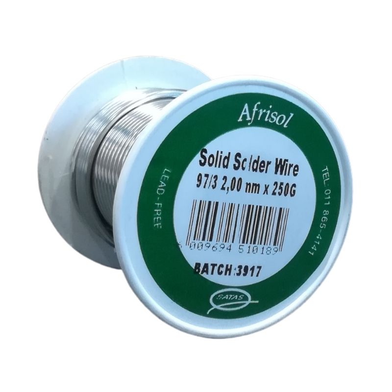 Afrisol 97/3 2mm Solid Solder – 250g