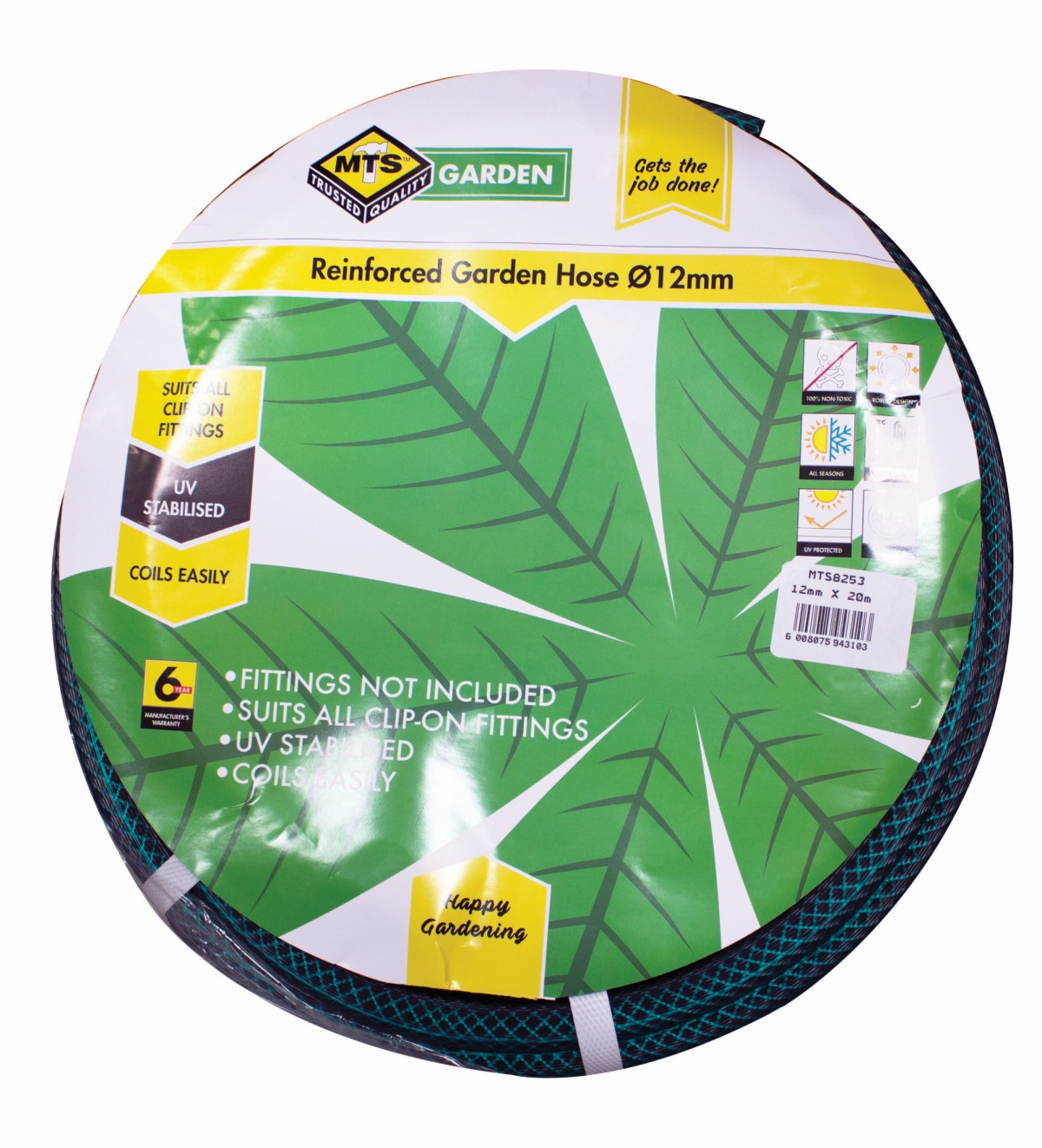 MTS Hose Pipe 12mmx20M N/Fitt 6Yr(1/2 inch)