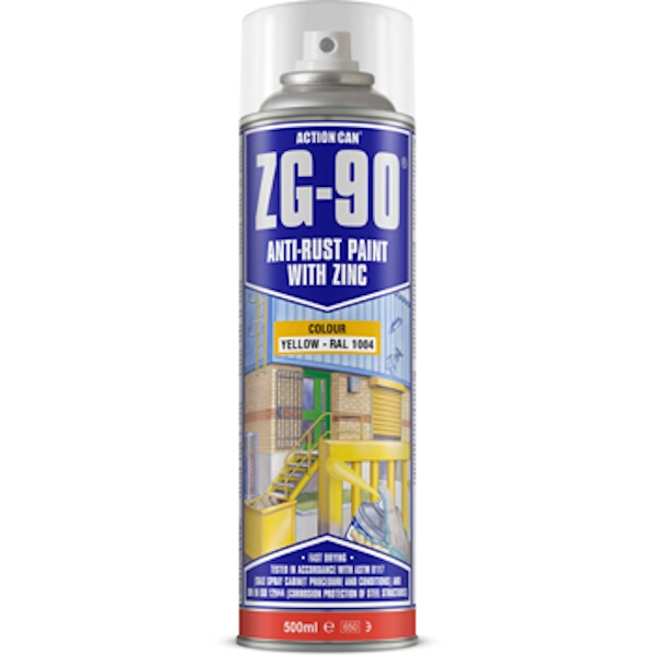 Action Can Anti Rust Spray Zg-90 Yellow 500Ml