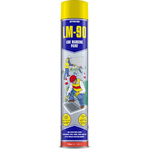 Action Can Line Marking Paint Lm-90 Yellow 750Ml