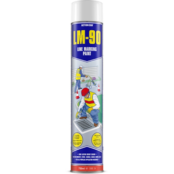 Action Can Line Marking Paint Lm-90 White 750Ml
